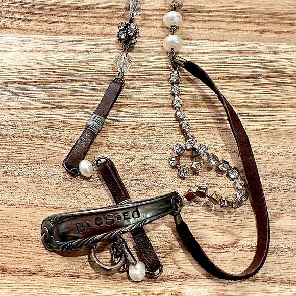KS Love Song Rustic Spoon Blessed‎ Beaded Rhinestone Necklace - Picture 6 of 14
